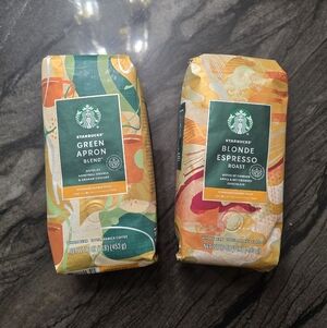 2 lbs Authentic Starbucks Limited Edition Blonde Espresso & Green Apron Coffee